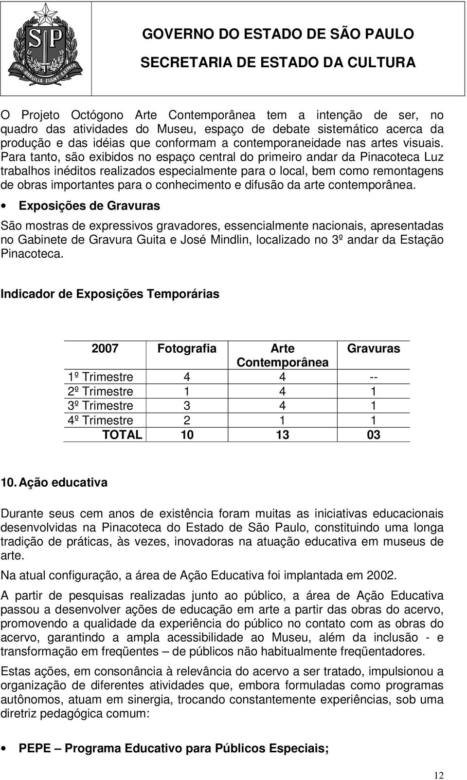 Para tanto, são exibidos no espaço central do primeiro andar da Pinacoteca Luz trabalhos inéditos realizados especialmente para o local, bem como remontagens de obras importantes para o conhecimento