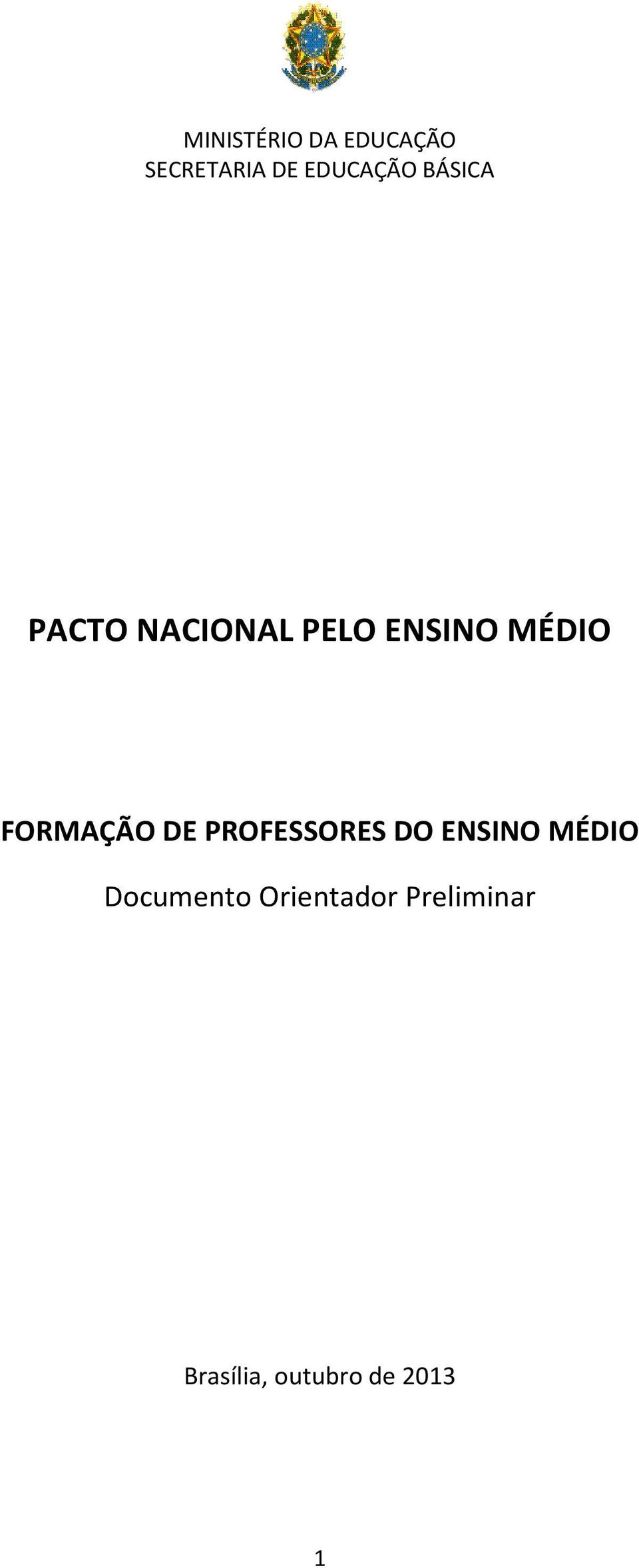 FORMAÇÃO DE PROFESSORES DO ENSINO MÉDIO