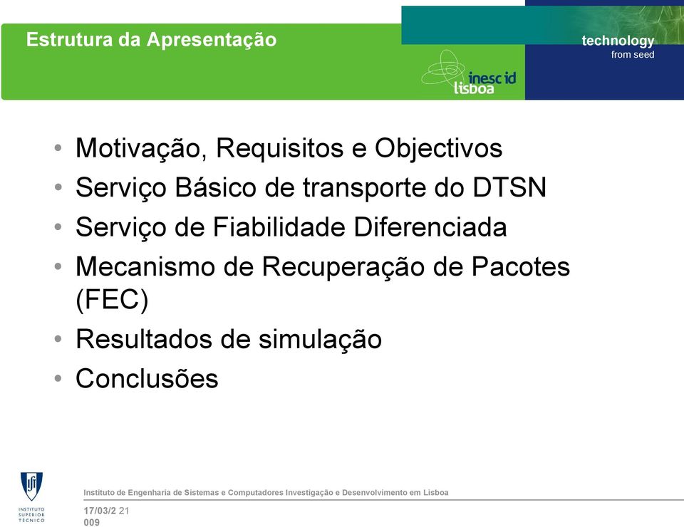 Serviço de Fiabilidade Diferenciada Mecanismo de