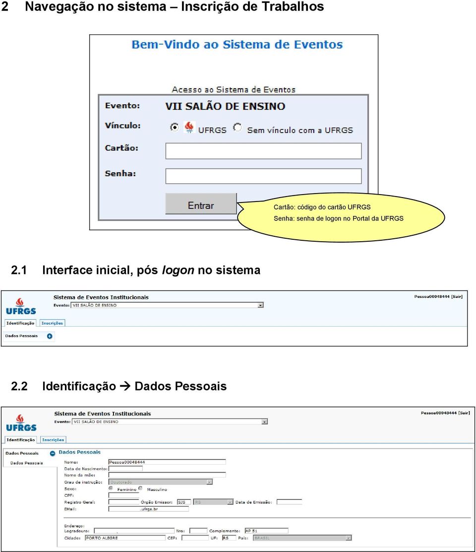 logon no Portal da UFRGS 2.