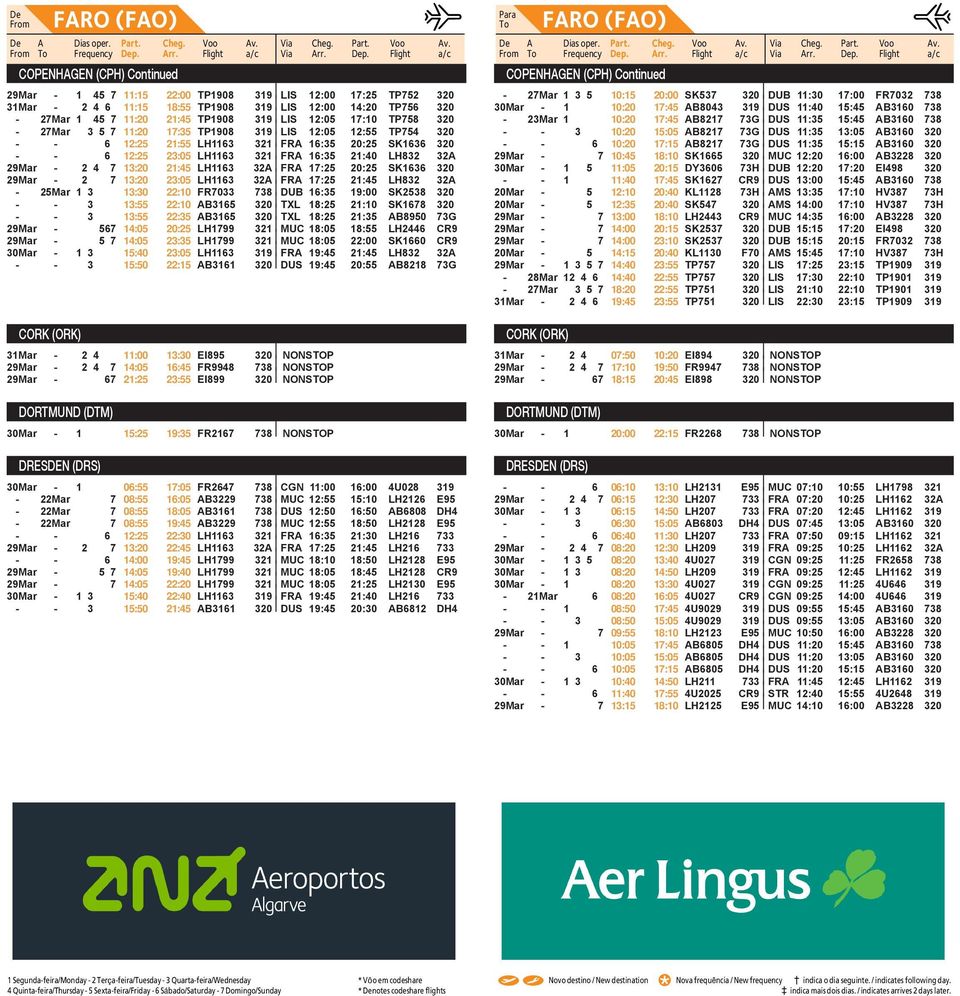 SK1636-6Jan - 234 6 7 06:0 12:2 11:0 23:0 LH1163 TP1900 321 FRA LIS 16:3 06:0 21:40 07:0 LH832 TP664 32A 29Ma 16Jan - 123467 2 4 7 06:0 13:20 11:0 21:4 LH1163 TP1900 32A FRA LIS 17:2 06:0 20:2 07:0