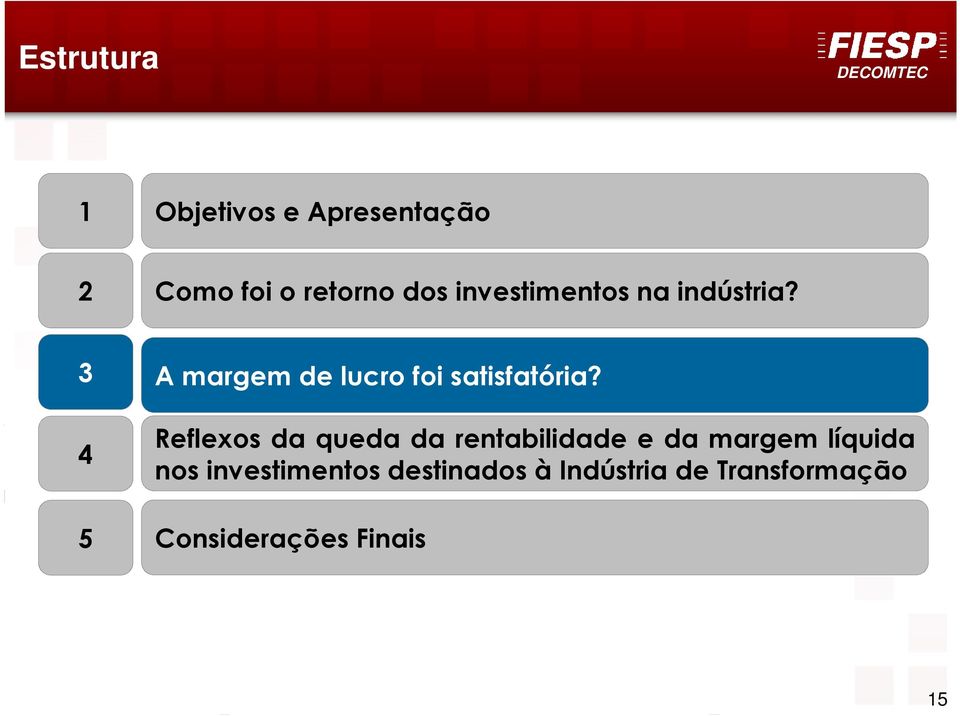 4 Reflexos da queda da rentabilidade e da margem líquida nos