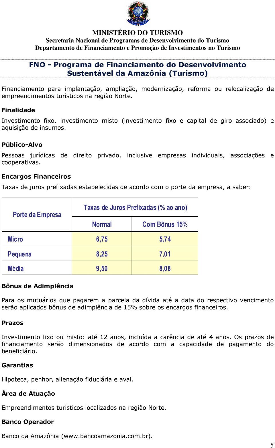 Público-Alvo Pessoas jurídicas de direito privado, inclusive empresas individuais, associações e cooperativas.