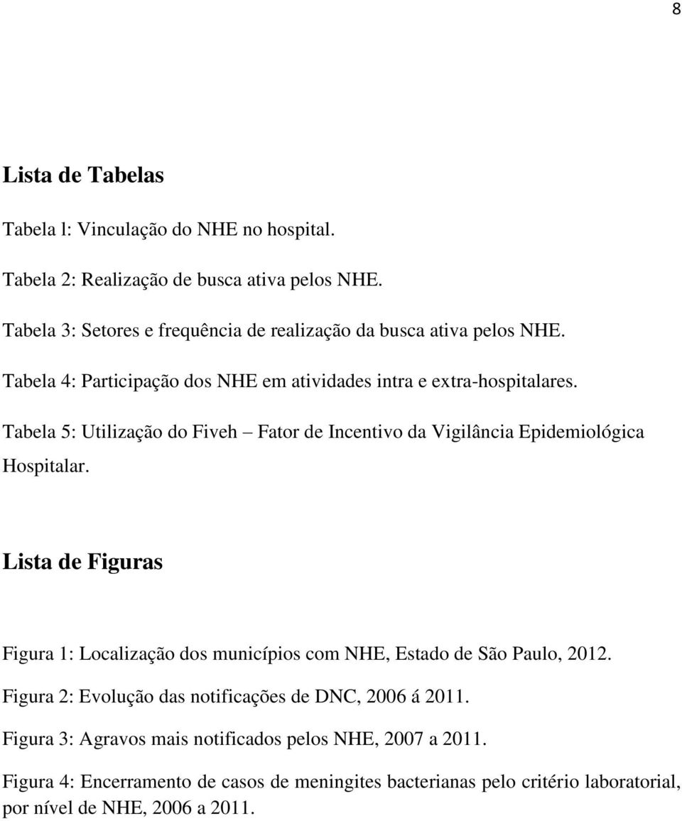 Tabela 5: Utilização do Fiveh Fator de Incentivo da Vigilância Epidemiológica Hospitalar.