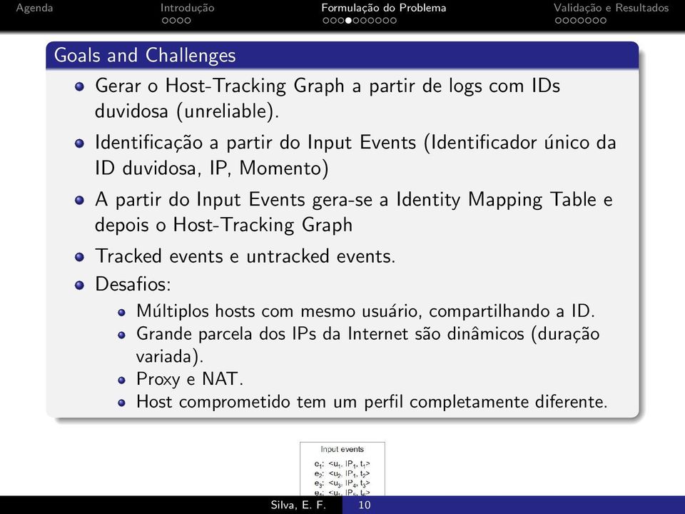 Mapping Table e depois o Host-Tracking Graph Tracked events e untracked events.