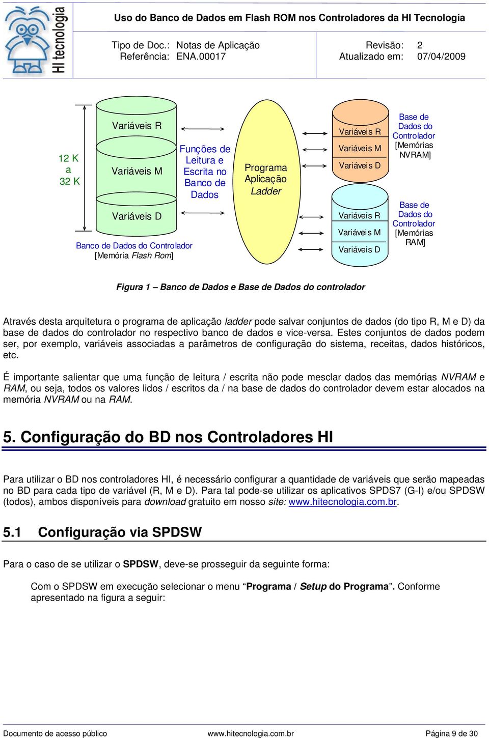 Através desta arquitetura o programa de aplicação ladder pode salvar conjuntos de dados (do tipo R, M e D) da base de dados do controlador no respectivo banco de dados e vice-versa.