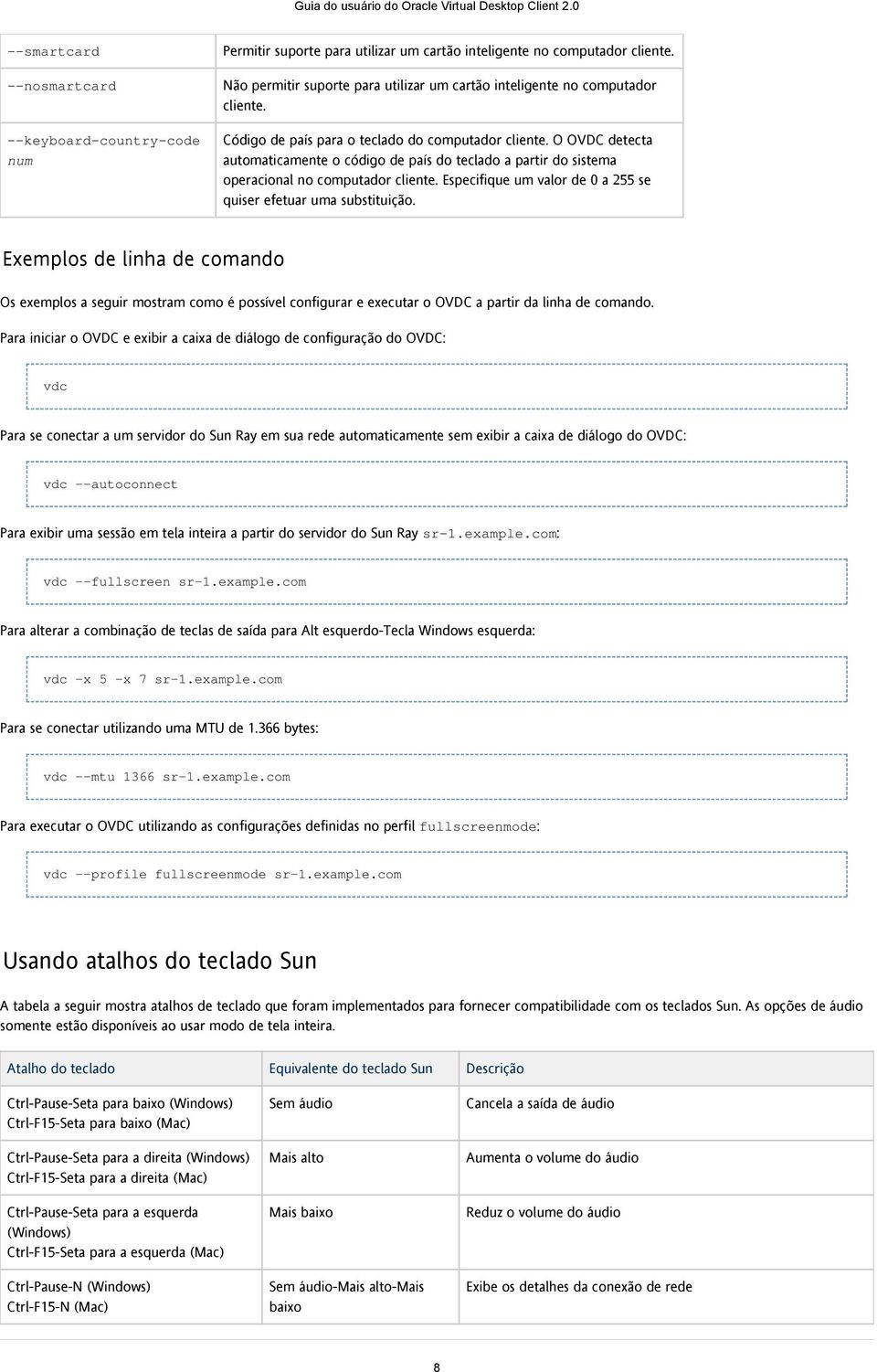 O OVDC detecta automaticamente o código de país do teclado a partir do sistema operacional no computador cliente. Especifique um valor de 0 a 255 se quiser efetuar uma substituição.