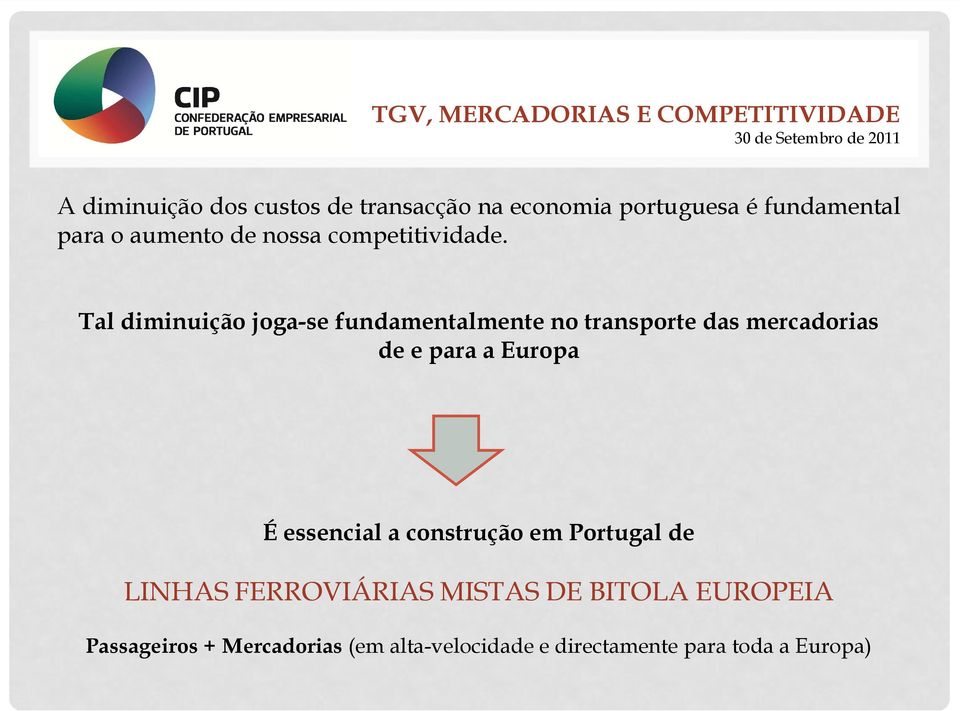 Tal diminuição joga-se fundamentalmente no transporte das mercadorias de e para a Europa É