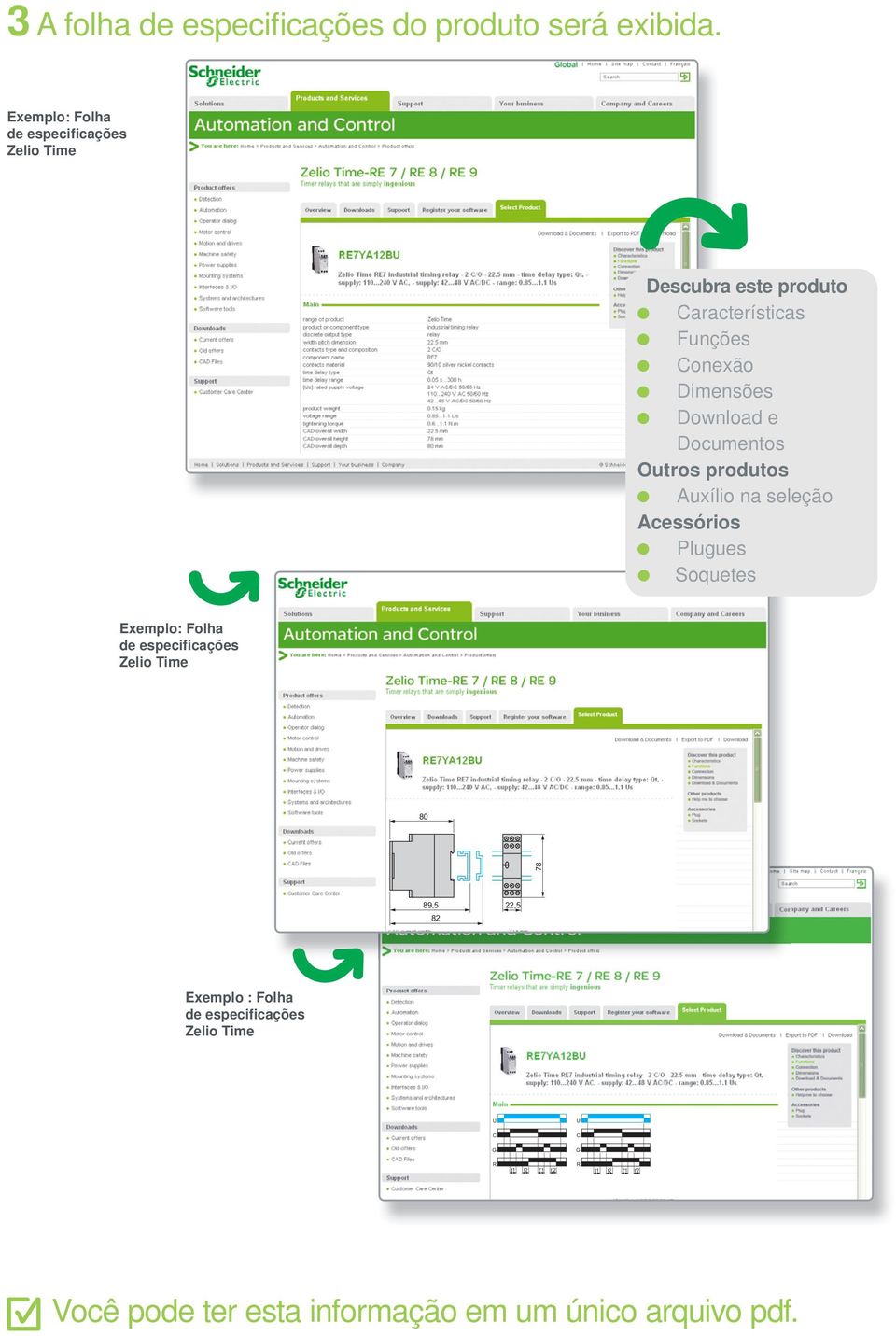 p Download e Documentos Outros produtos p Auxílio na seleção Acessórios p Plugues p Soquetes Exemplo: Folha de