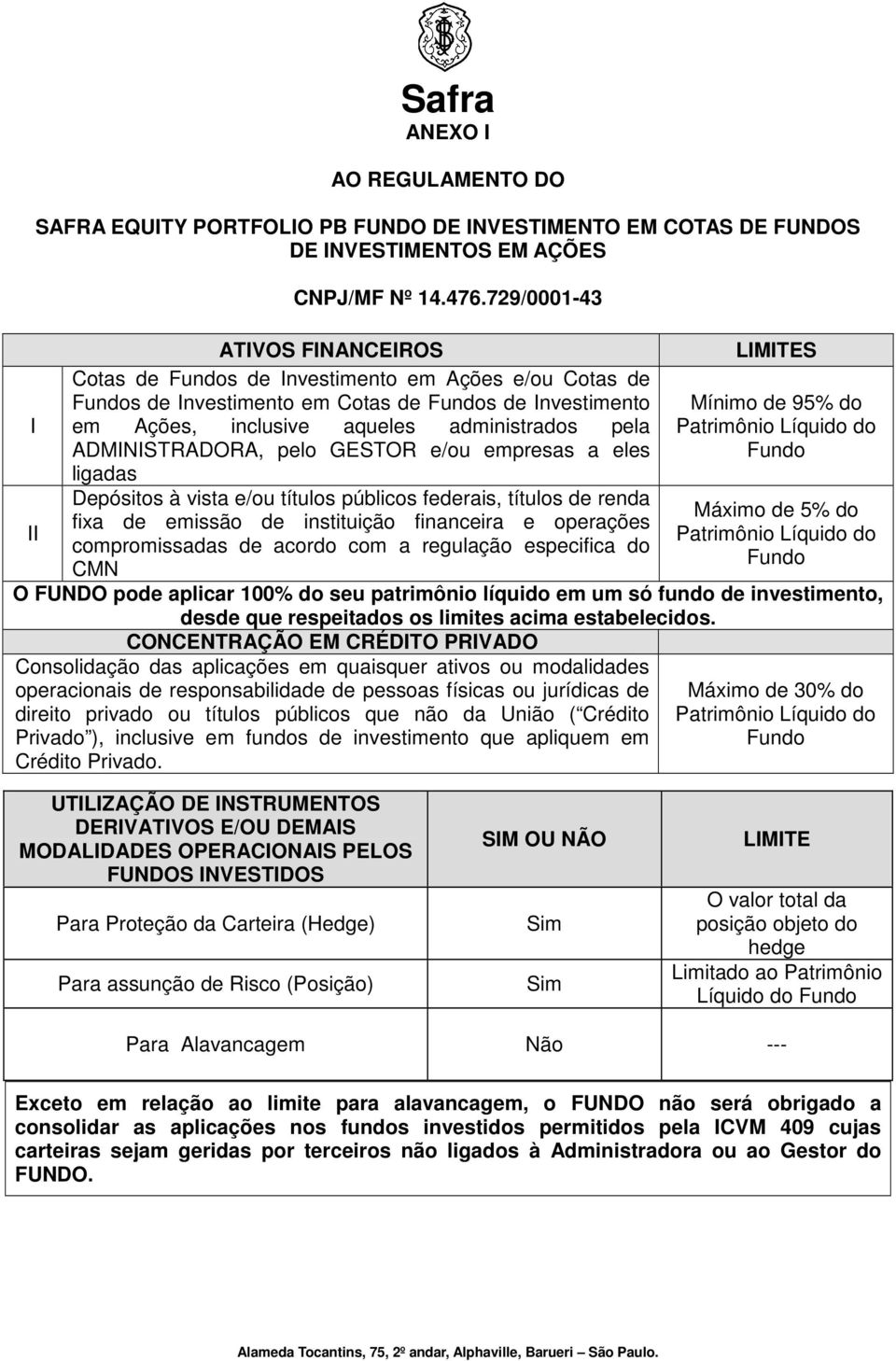 administrados pela Patrimônio Líquido do ADMINISTRADORA, pelo GESTOR e/ou empresas a eles Fundo ligadas Depósitos à vista e/ou títulos públicos federais, títulos de renda Máximo de 5% do fixa de