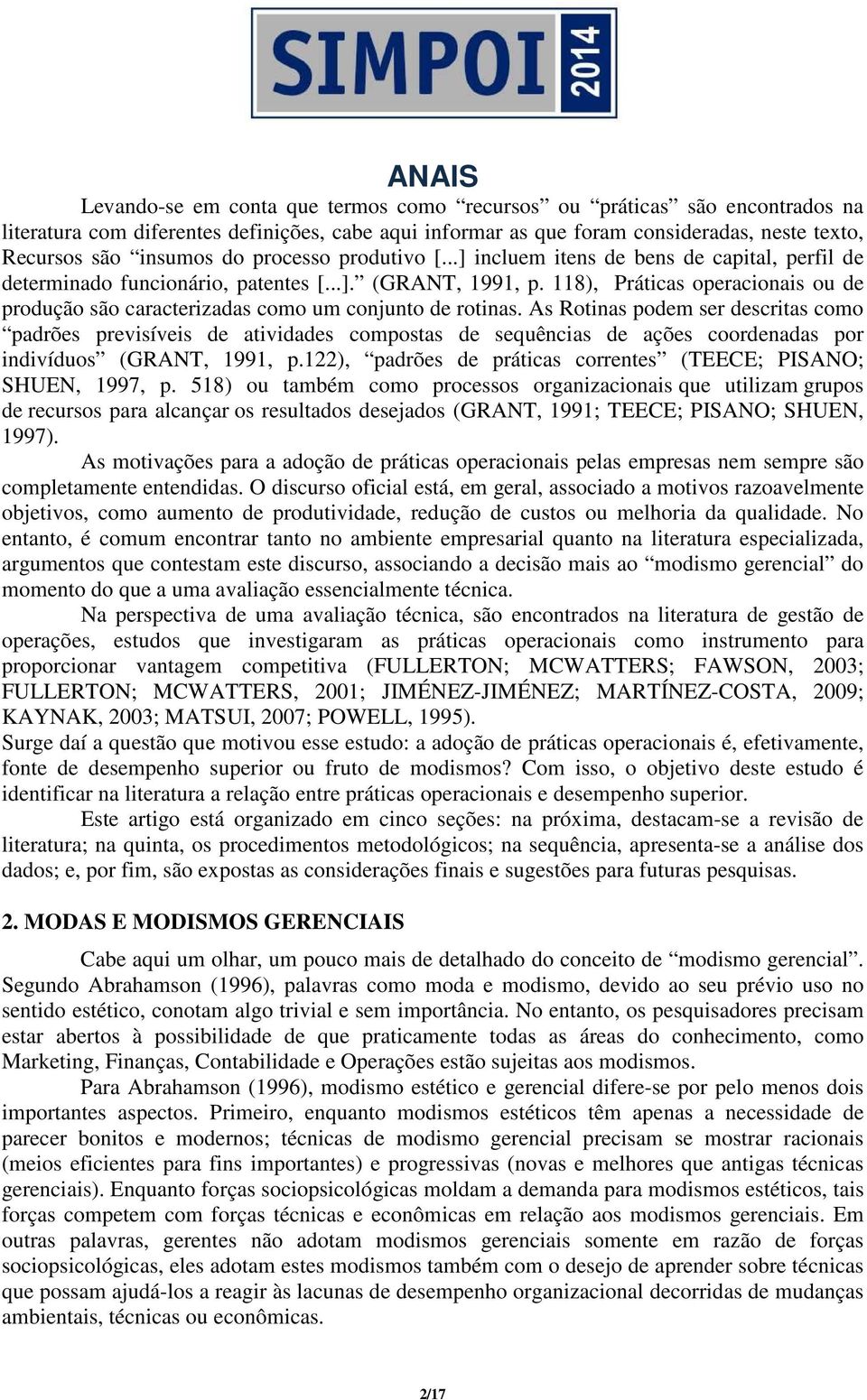 118), Práticas operacionais ou de produção são caracterizadas como um conjunto de rotinas.