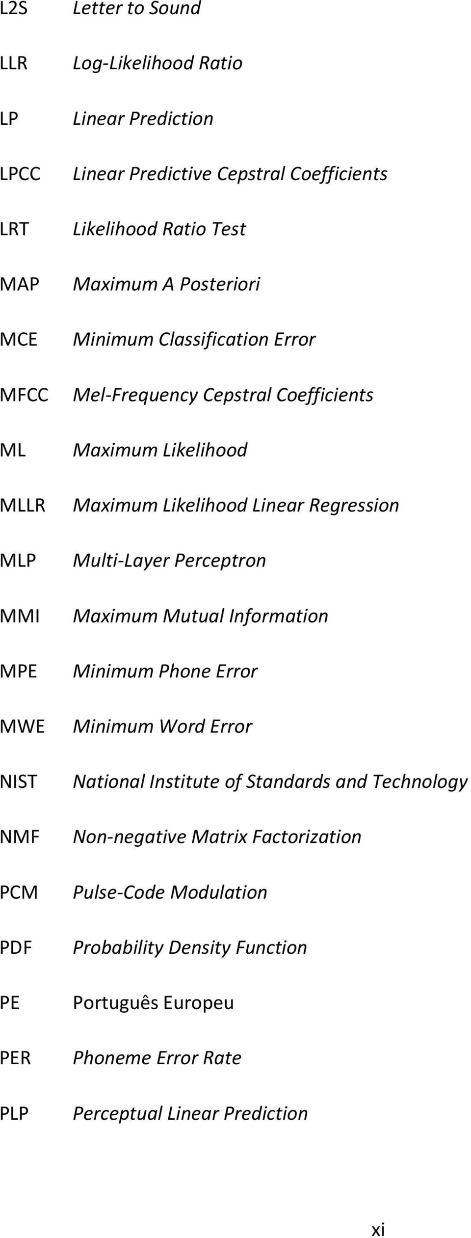 Likelihood Linear Regression Multi-Layer Perceptron Maximum Mutual Information Minimum Phone Error Minimum Word Error National Institute of Standards and