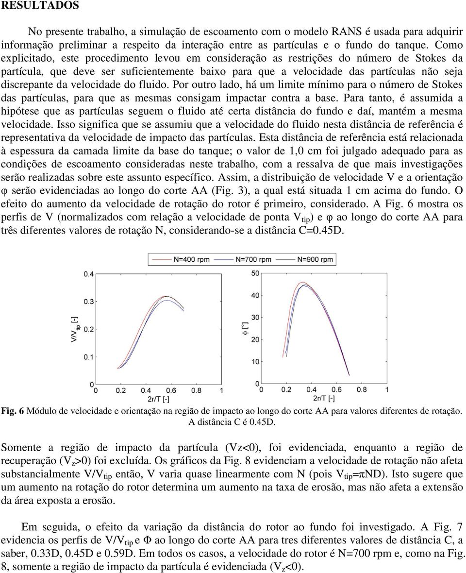 da velocidade do fluido. Por outro lado, há um limite mínimo para o número de Stokes das partículas, para que as mesmas consigam impactar contra a base.