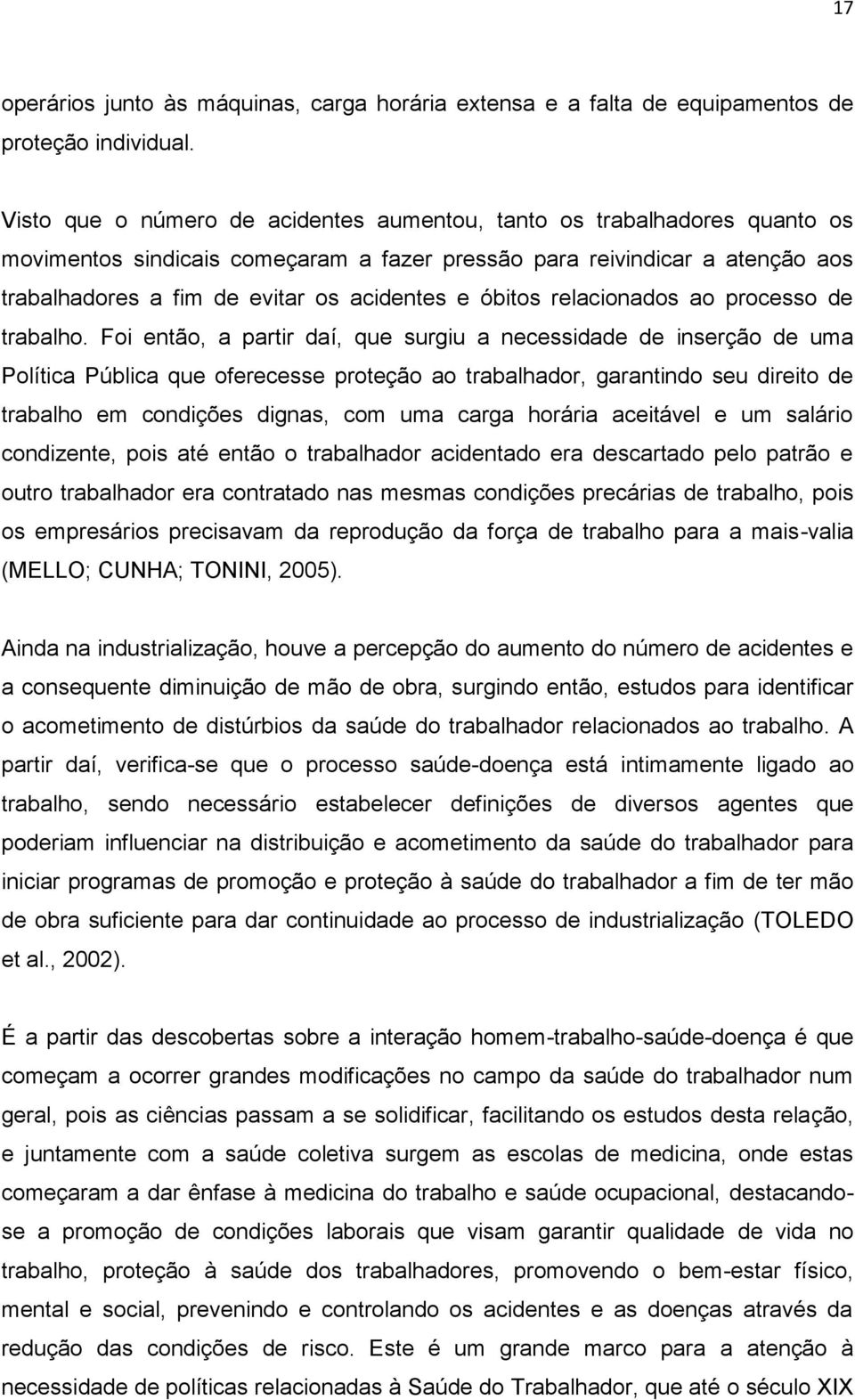 óbitos relacionados ao processo de trabalho.