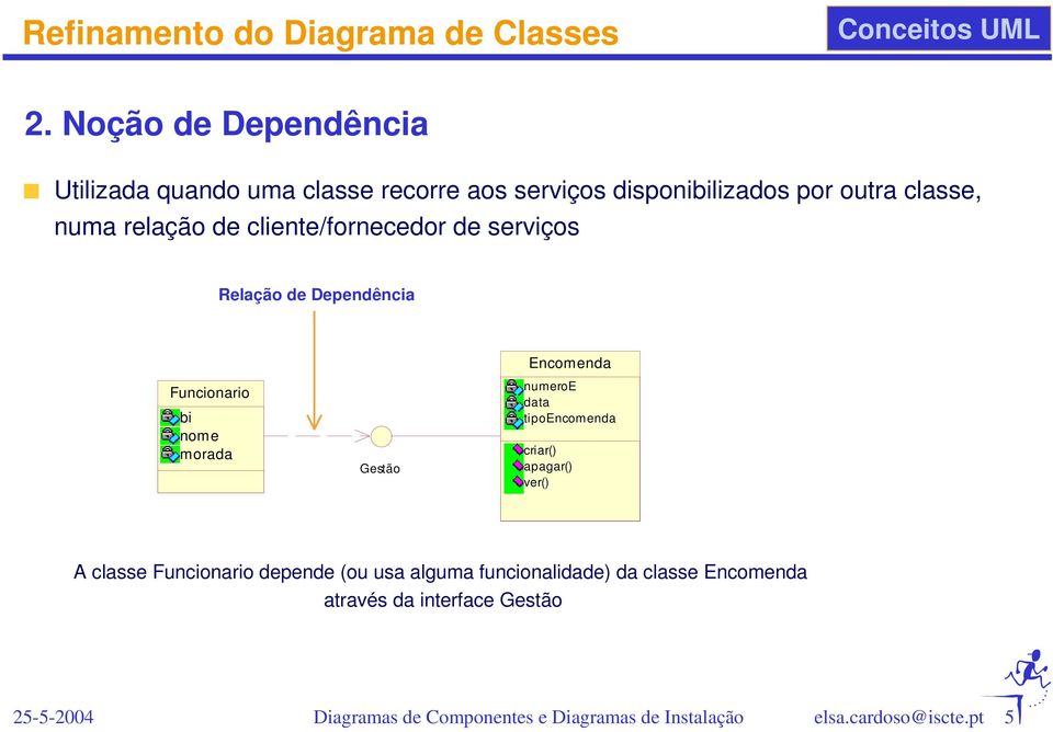 numa relação de cliente/fornecedor de serviços Relação de Dependência Encomenda Funcionario bi nome morada