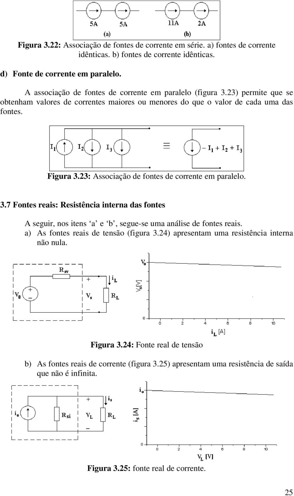 : Assoição de fotes de orrete em prlelo..7 Fotes reis: esistêi iter ds fotes A seguir, os ites e, segue-se um álise de fotes reis.