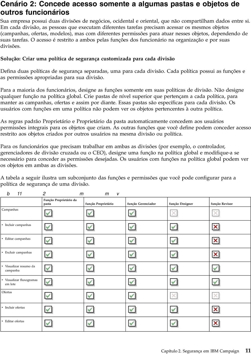 suas tarefas. O acesso é restrito a ambos pelas funções dos funcionário na organização e por suas divisões.