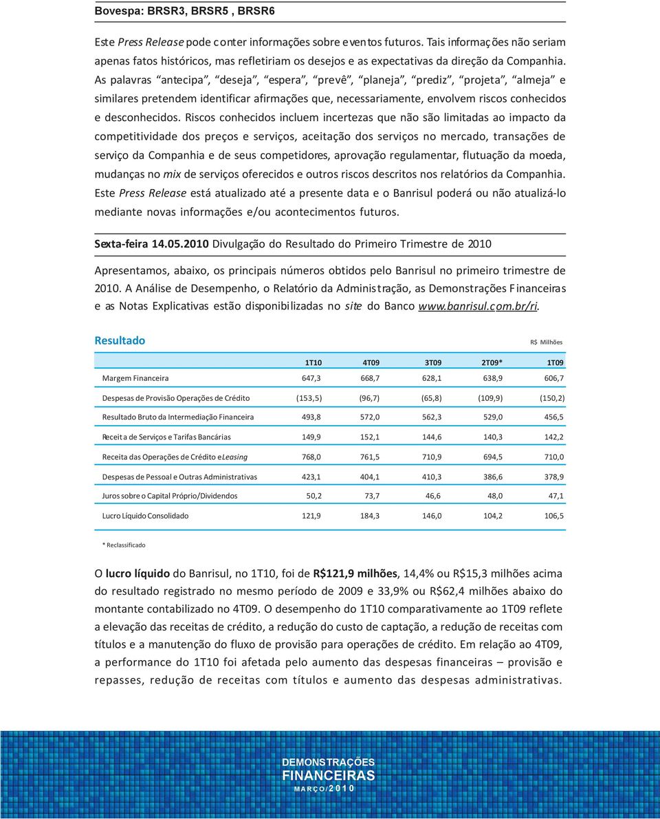 As palavras antecipa, deseja, espera, prevê, planeja, prediz, projeta, almeja e similares pretendem identificar afirmações que, necessariamente, envolvem riscos conhecidos e desconhecidos.