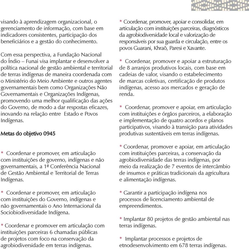 do Meio Ambiente e outros agentes governamentais bem como Organizações Não Governamentais e Organizações Indígenas, promovendo uma melhor qualificação das ações do Governo, de modo a dar respostas