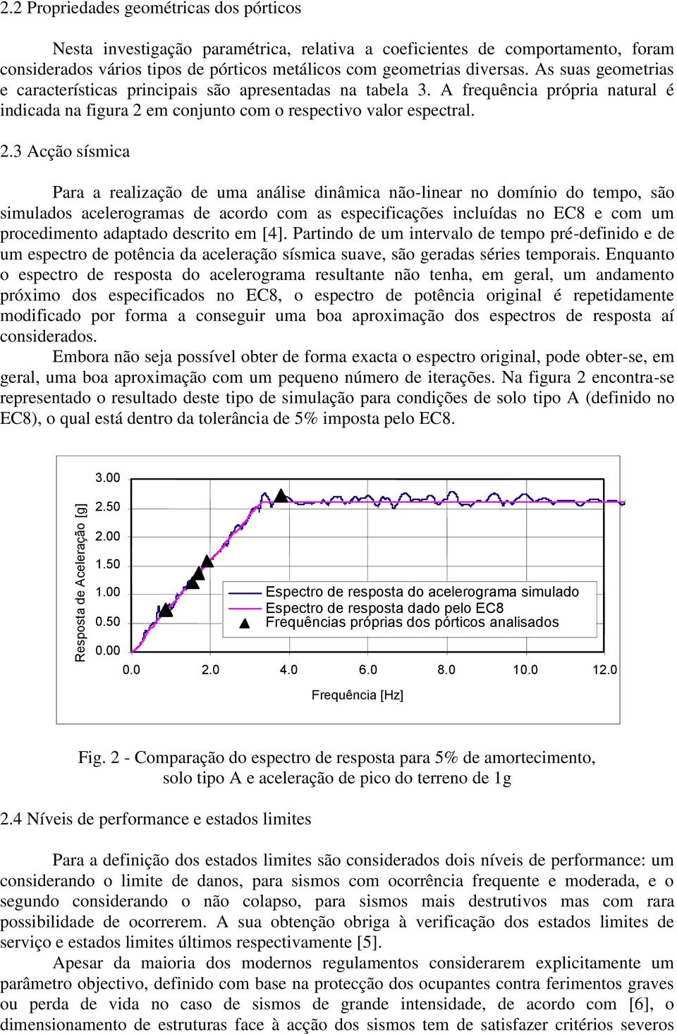 As suas geometrias e características principais são apresentadas na tabela. A frequência própria natural é indicada na figura em conjunto com o respectivo valor espectral.