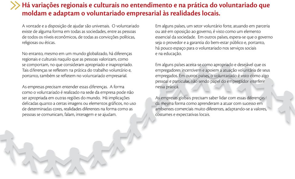 No entanto, mesmo em um mundo globalizado, há diferenças regionais e culturais naquilo que as pessoas valorizam, como se comportam, no que consideram apropriado e inapropriado.