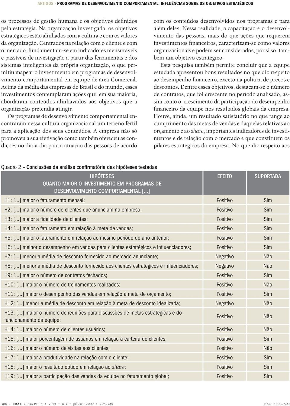 o que permitiu mapear o investimento em programas de desenvolvimento comportamental em equipe de área Comercial.