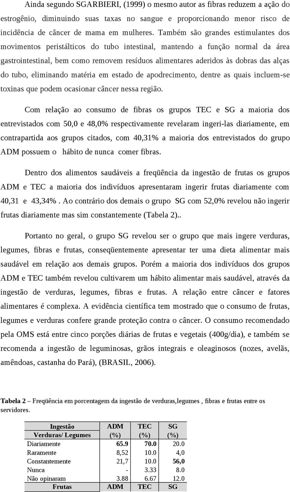 do tubo, eliminando matéria em estado de apodrecimento, dentre as quais incluem-se toxinas que podem ocasionar câncer nessa região.