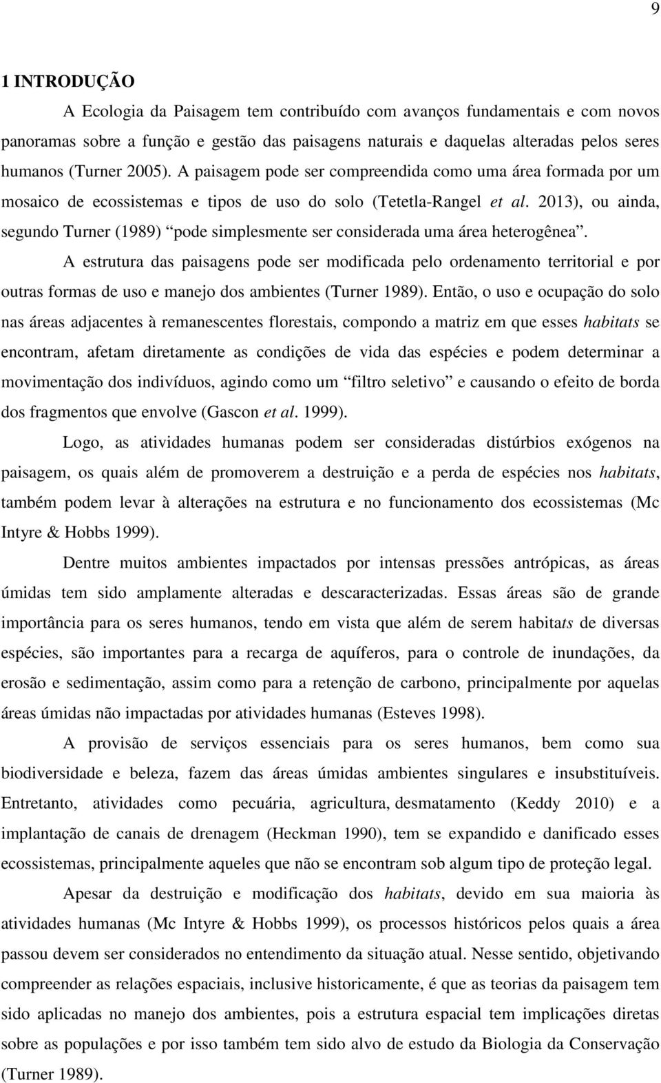 2013), ou ainda, segundo Turner (1989) pode simplesmente ser considerada uma área heterogênea.