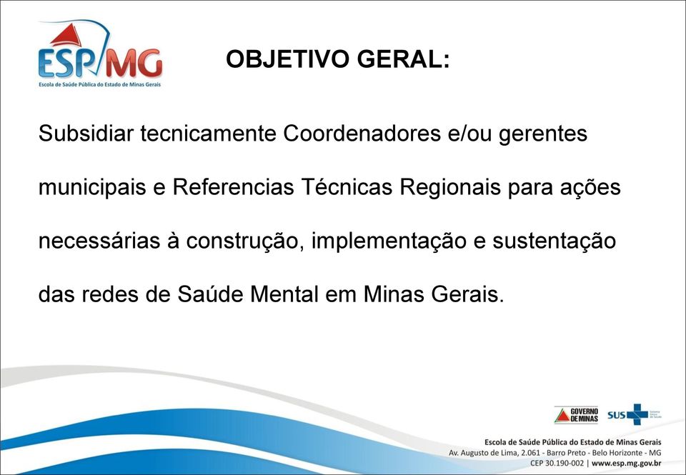 Regionais para ações necessárias à construção,