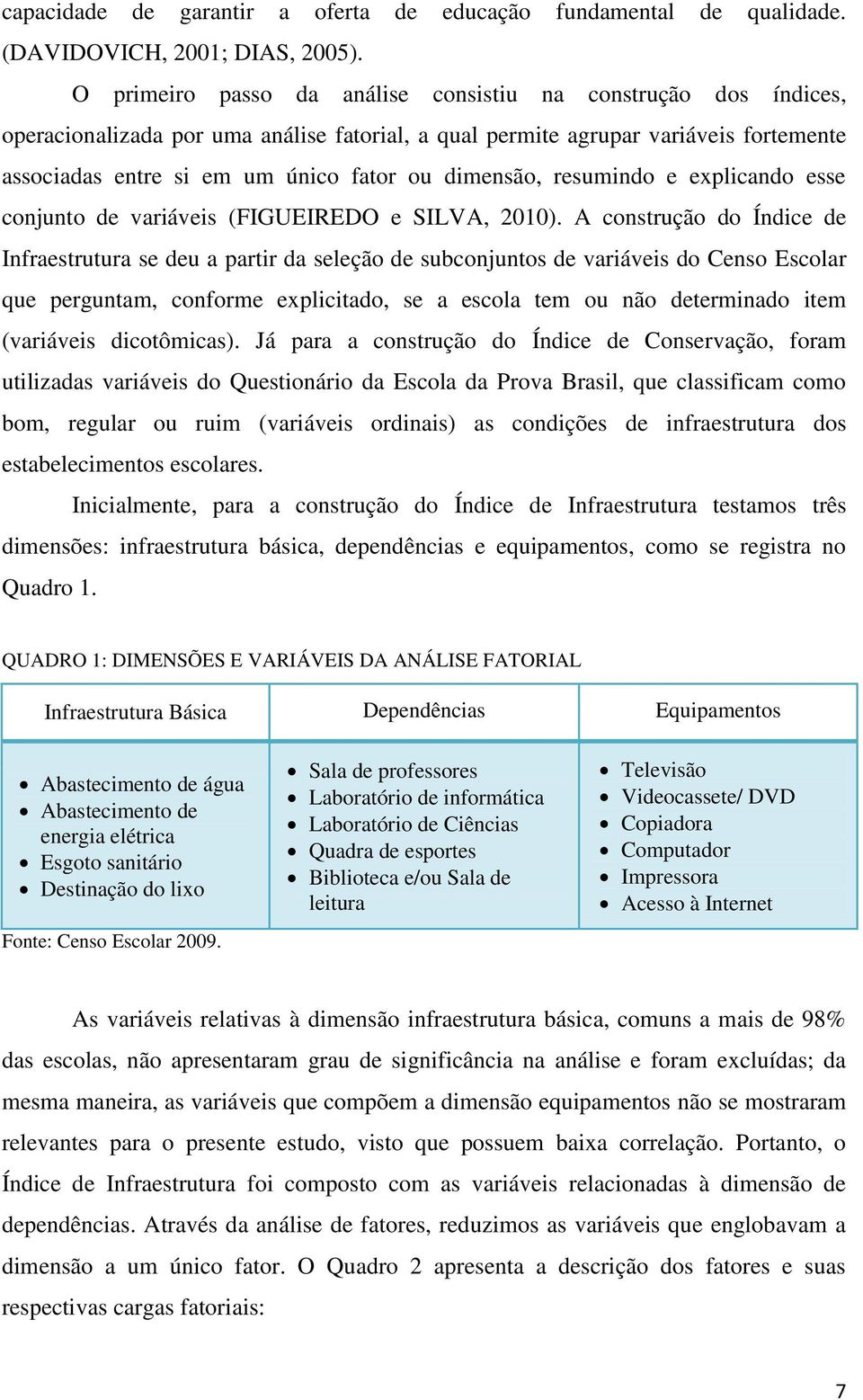 dimensão, resumindo e explicando esse conjunto de variáveis (FIGUEIREDO e SILVA, 2010).