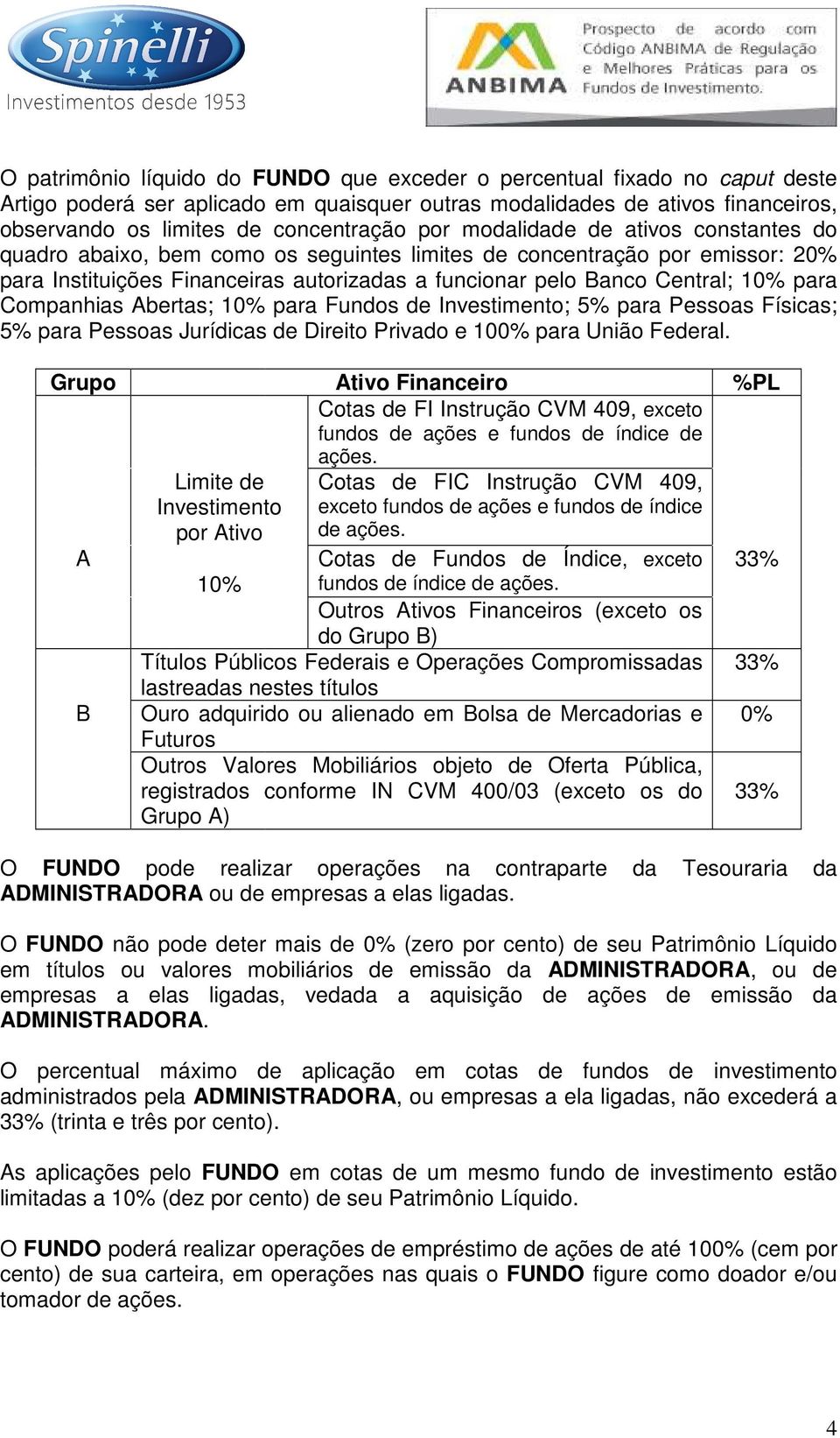 Companhias Abertas; 10% para Fundos de Investimento; 5% para Pessoas Físicas; 5% para Pessoas Jurídicas de Direito Privado e 100% para União Federal.