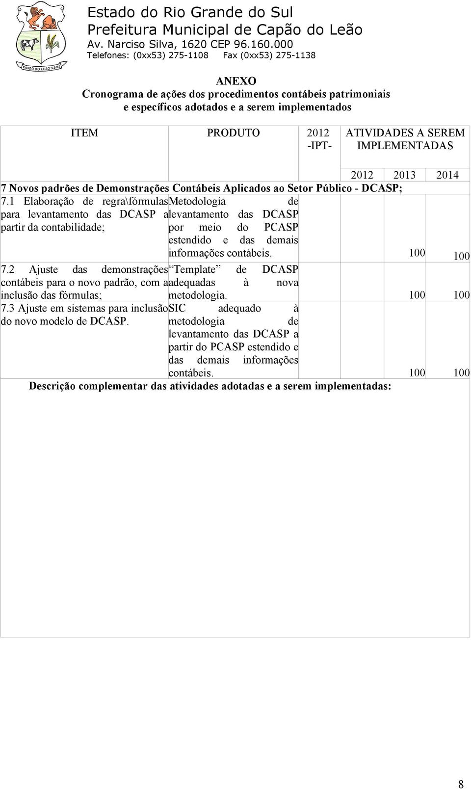 estendido e das demais informações contábeis. 7.