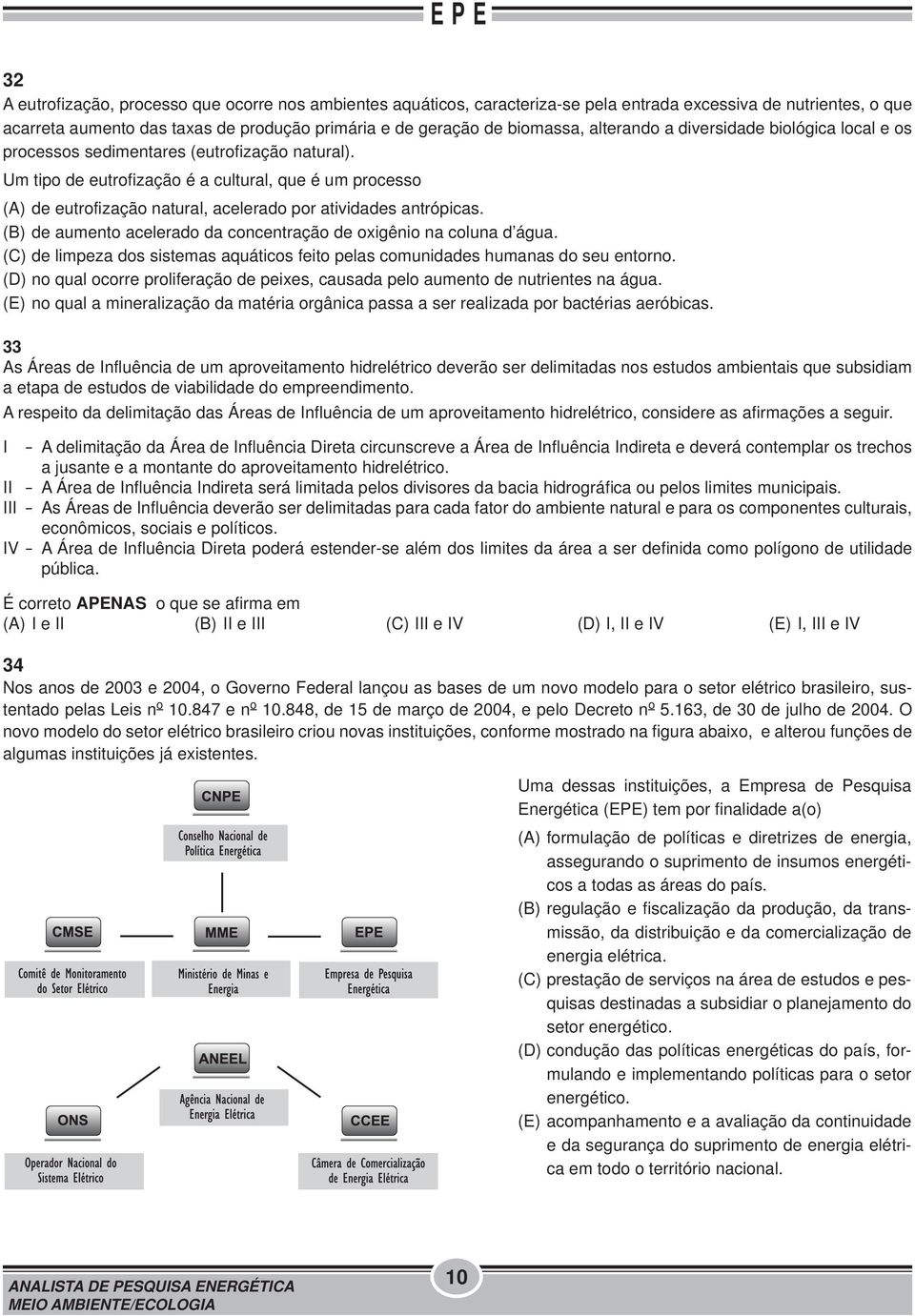 Um tipo de eutrofização é a cultural, que é um processo (A) de eutrofização natural, acelerado por atividades antrópicas. (B) de aumento acelerado da concentração de oxigênio na coluna d água.