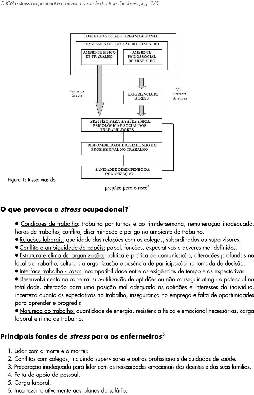 Relações laborais: qualidade das relações com os colegas, subordinados ou supervisores. Conflito e ambiguidade de papéis: papel, funções, expectativas e deveres mal definidos.