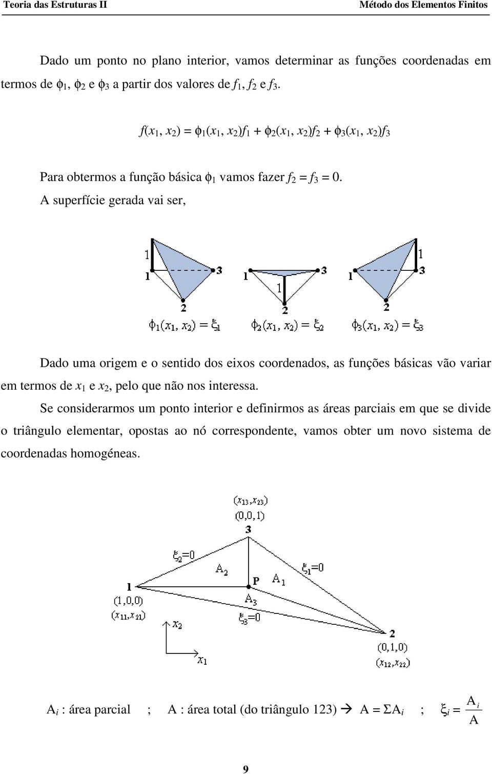 sprfíc graa va sr, Dao ma orgm o snto os xos coornaos, as fnçõs áscas vão varar m trmos x x, plo q não nos ntrssa.