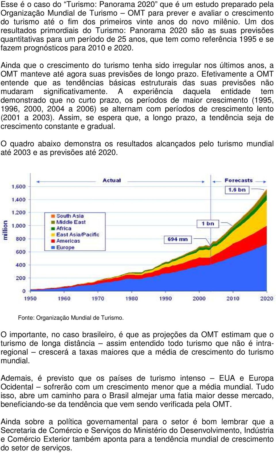 Ainda que o crescimento do turismo tenha sido irregular nos últimos anos, a OMT manteve até agora suas previsões de longo prazo.