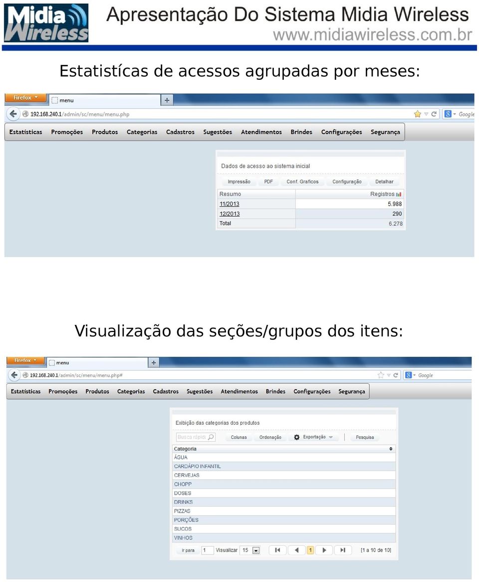 meses: Visualização