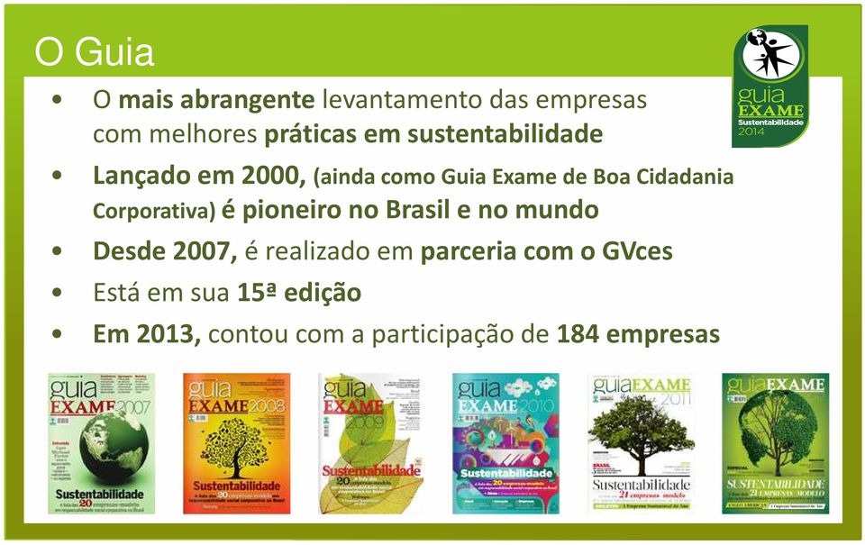 Corporativa) é pioneiro no Brasil e no mundo Desde 2007, é realizado em