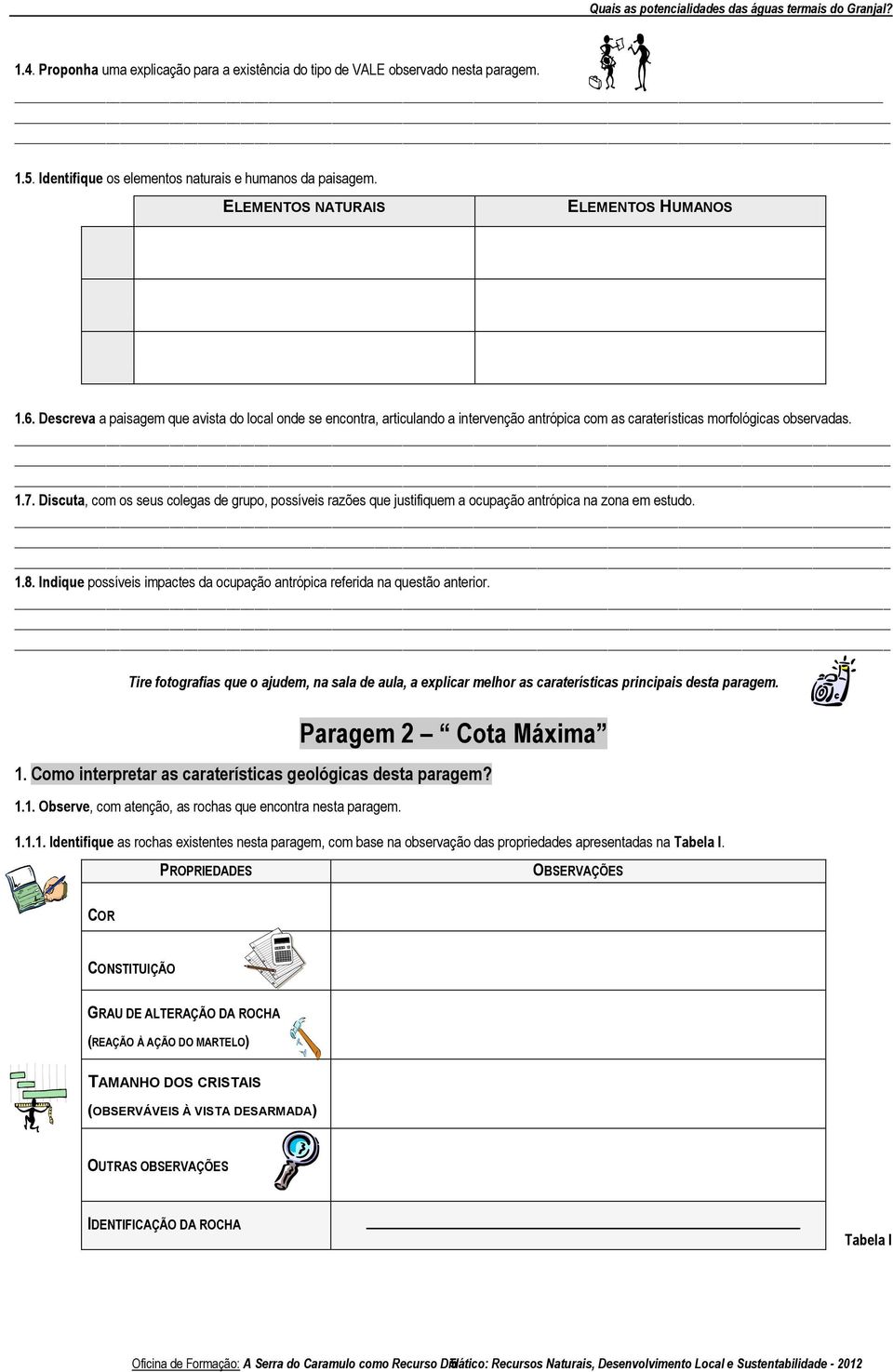 Discuta, com os seus colegas de grupo, possíveis razões que justifiquem a ocupação antrópica na zona em estudo. 1.8. Indique possíveis impactes da ocupação antrópica referida na questão anterior.