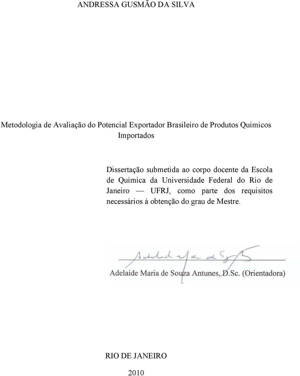 docente da Escola de Química da Universidade Federal do Rio de Janeiro UFRJ,