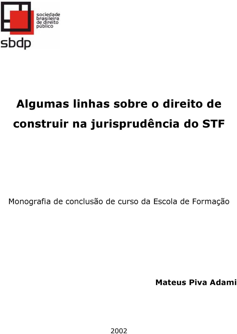 Monografia de conclusão de curso da