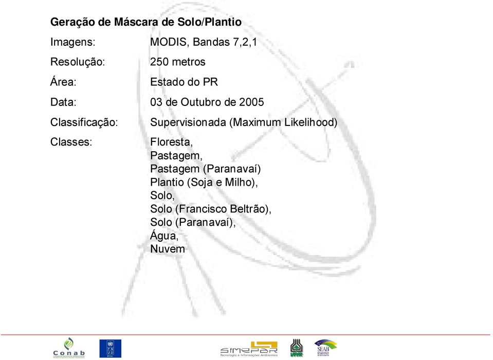 Supervisionada (Maximum Likelihood) Floresta, Pastagem, Pastagem (Paranavaí)