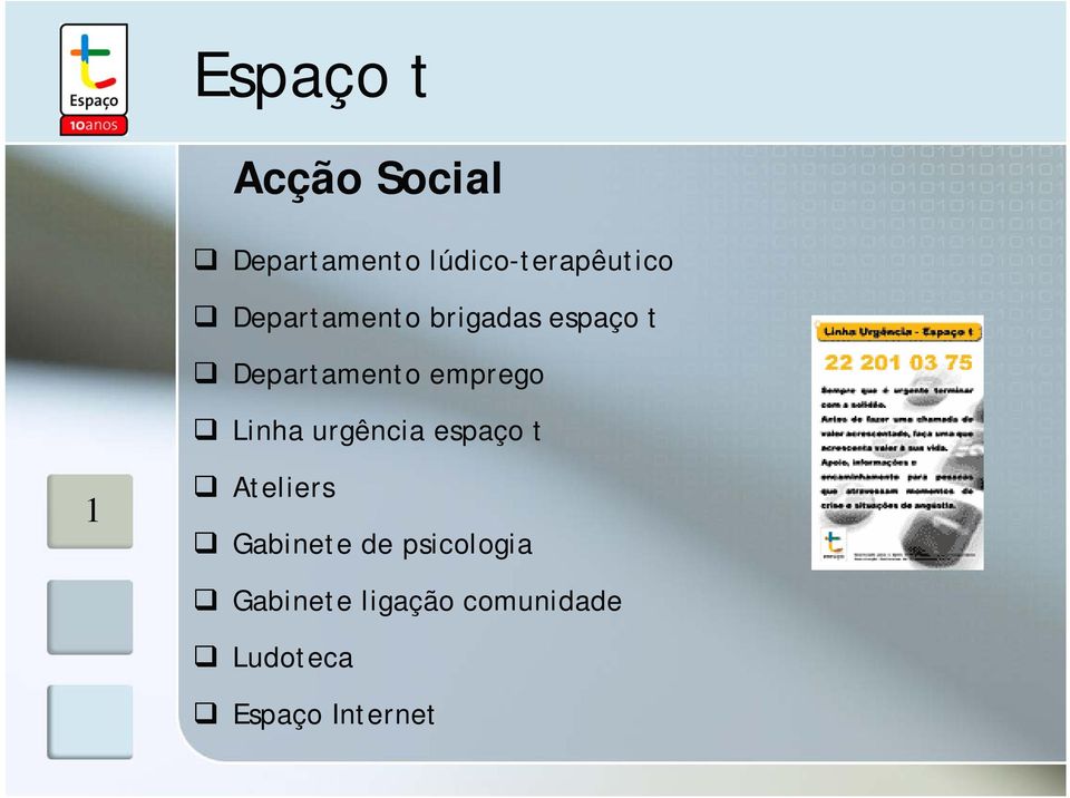 Linha urgência espaço t 1 Ateliers Gabinete de