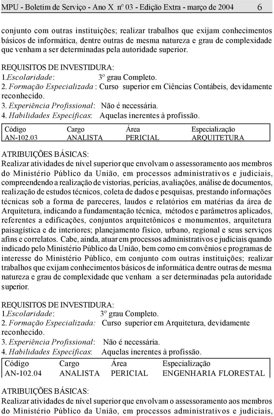 03 Realizar atividades de nível superior que envolvam o assessoramento aos membros do Ministério Público da União, em processos administrativos e judiciais, compreendendo a realização de vistorias,