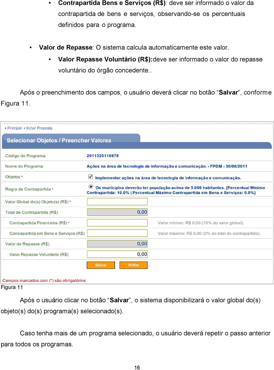 . Após o preenchimento dos campos, o usuário deverá clicar no botão Salvar, conforme Figura 11.