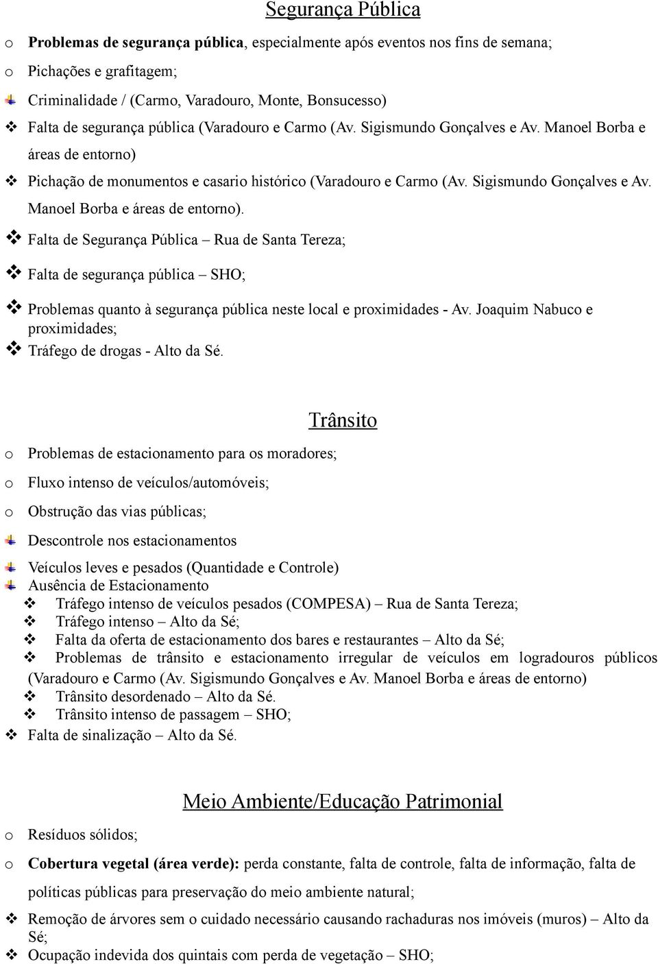 Pichaçã de mnuments e casari históric (Varadur e Carm (Av. Sigismund Gnçalves e Av. Manel Brba e áreas de entrn).