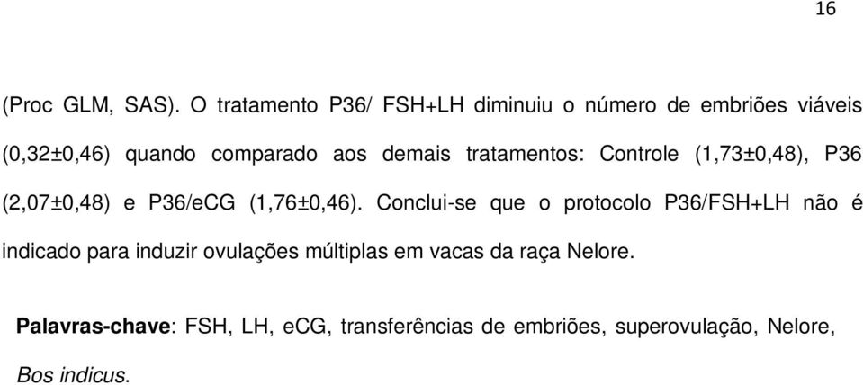 demais tratamentos: Controle (1,73±0,48), P36 (2,07±0,48) e P36/eCG (1,76±0,46).