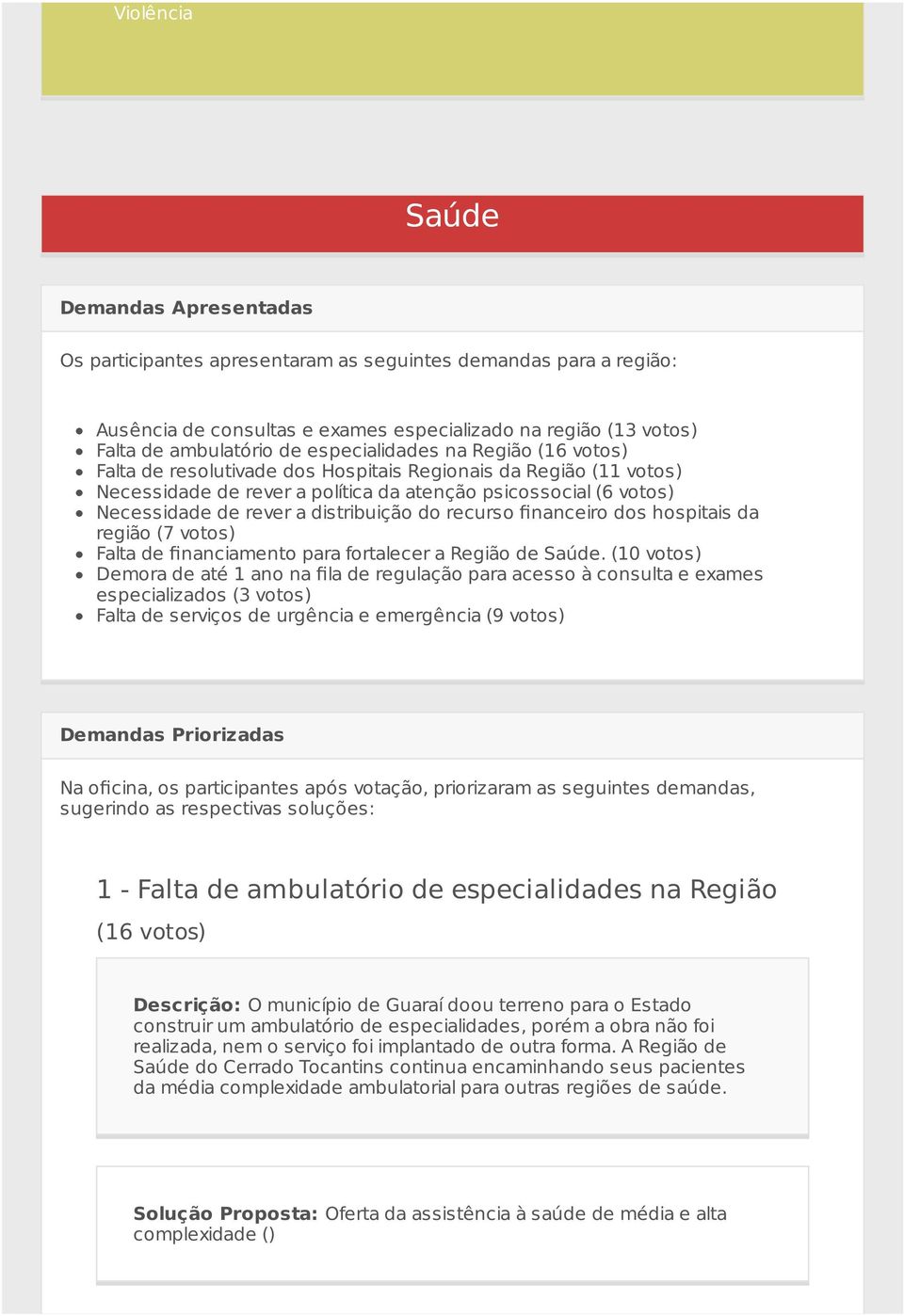 distribuição do recurso financeiro dos hospitais da região (7 votos) Falta de financiamento para fortalecer a Região de Saúde.