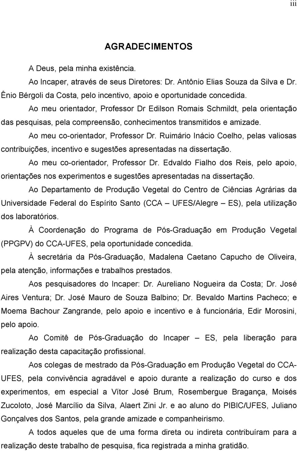 Ruimário Inácio Coelho, pels vlioss contribuições, incentivo e sugestões presentds n dissertção. Ao meu co-orientdor, Professor Dr.