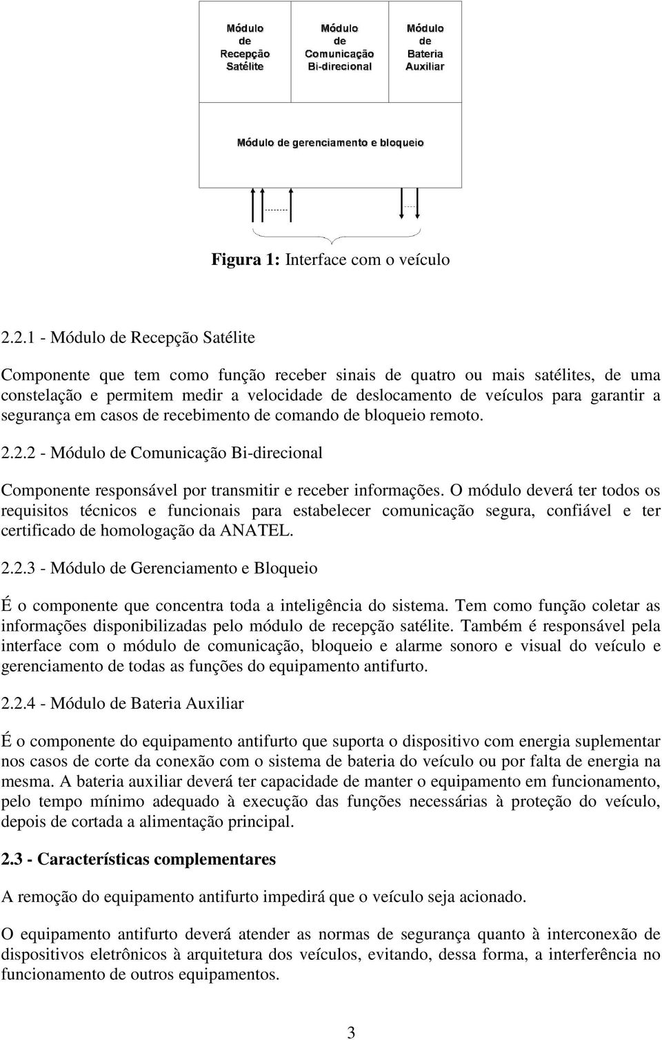 a segurança em casos de recebimento de comando de bloqueio remoto. 2.2.2 - Módulo de Comunicação Bi-direcional Componente responsável por transmitir e receber informações.